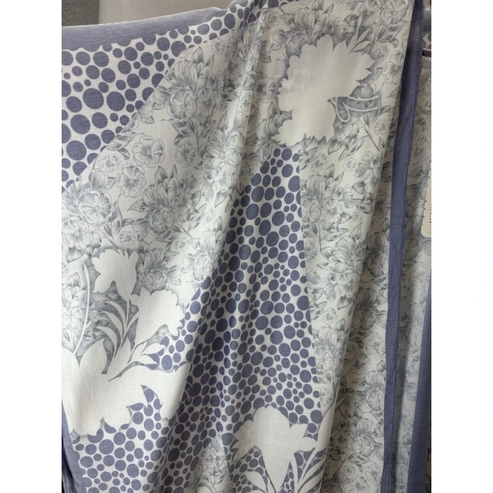 Floral Kimono Cover Up Blue White One Size Lightweight NWT
